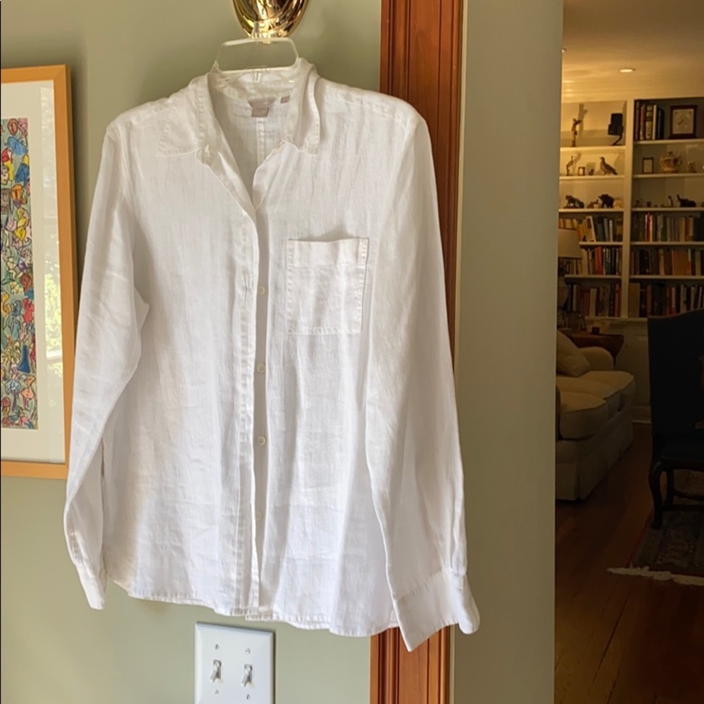 Long sleeve linen blouse
